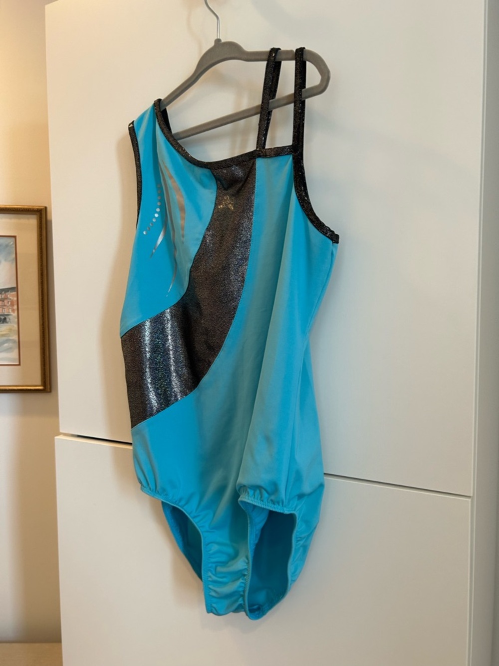 Danskin Now Turquoise and Black Girls' Dance/Gymnastics Leotard Size XL 14/16 - Picture 6 of 9